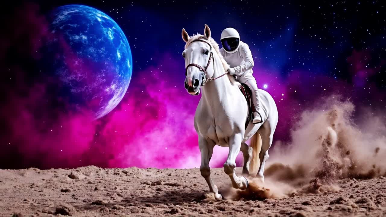 un hombre montado en la espalda de un caballo blanco en el desierto