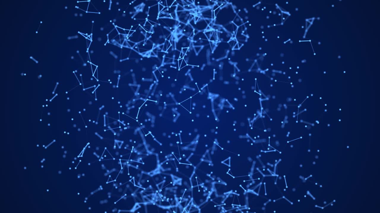 Abstract 3d sphere. Mesh with dots and lines motion. Concept of network, internet communication. 3d. Seamless loop. 4K