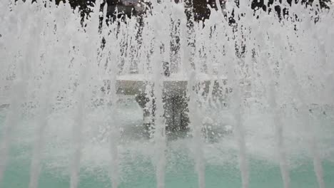 a close-up view of a fountain, showing the water spraying up and out