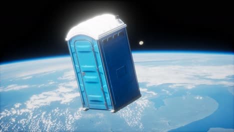 Portable-street-WC-toilet-cabin-on-Earth-orbit