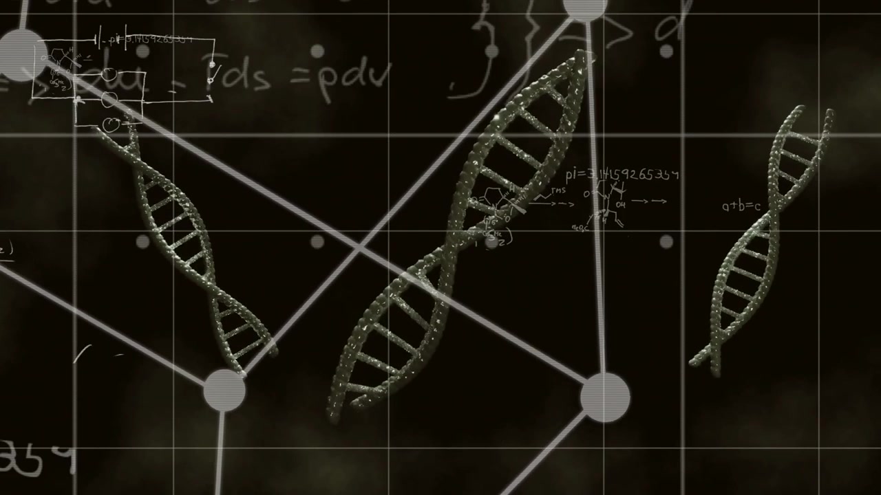 Grid forming, DNA helix drifting and rotating, nodes realigning and revealing equations for science