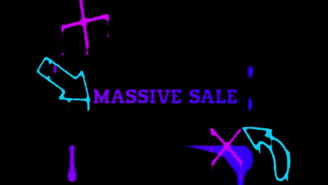 Words-Massive-Sale-drawing-in-capital-letters-with-purple-paint