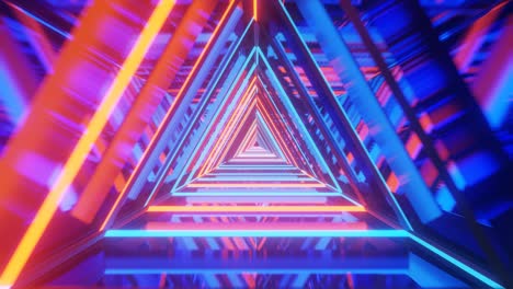 vj abstract neon triangular square tunnel.