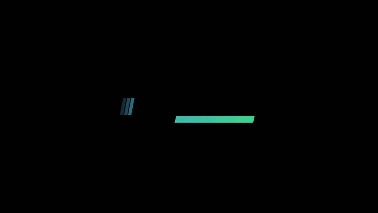 Animated Gradient Line Graphic Appearing and Splitting on Black Background