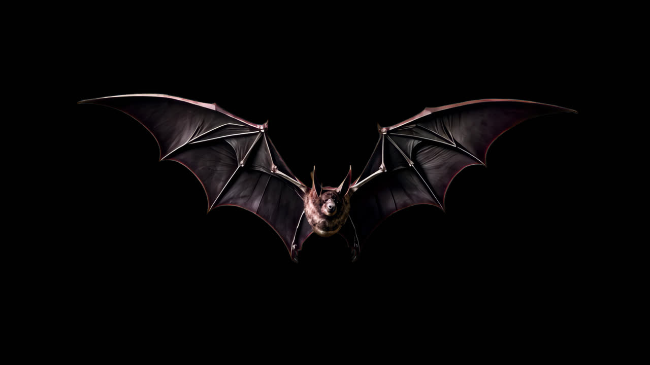 Bat flying animation isolated asset, transparent 4K video, alpha channel, ProRes 4444