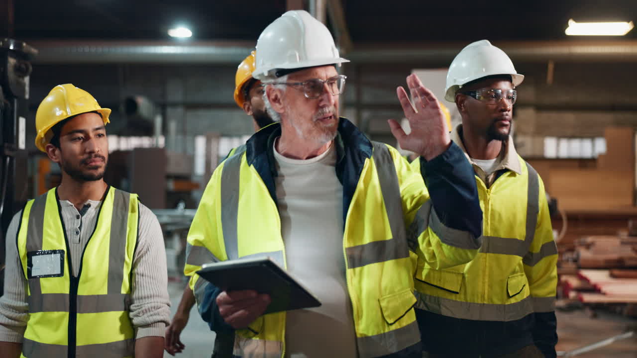 Construction Workers Inspecting a Warehouse