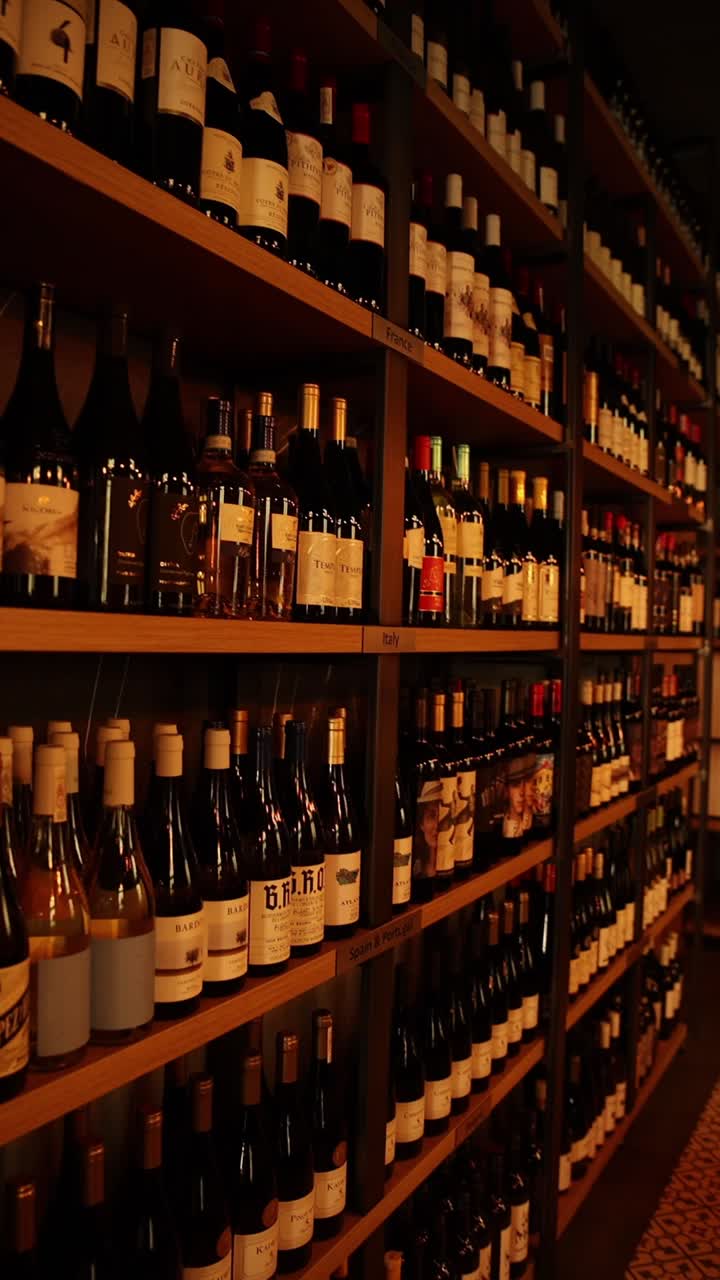 Wine Bottles on Shelves