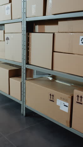 warehouse storage with cardboard boxes