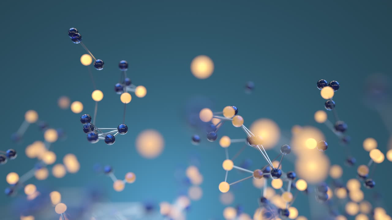 cuadrícula de biología azul con restricciones de conexión, renderización en 3d.