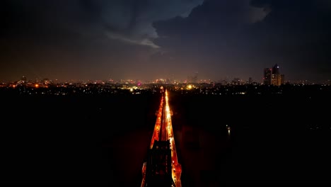 night view of city bridge with traffic