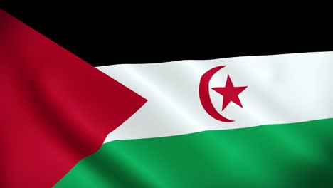 4k national animated sign of western sahara, animated western sahara flag, western sahara flag waving, the national flag of western sahara animated.