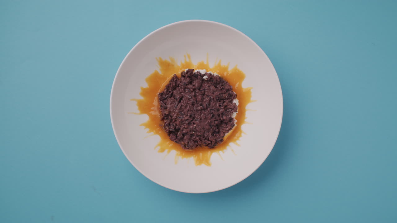Chocolate Rice Dessert on a Plate