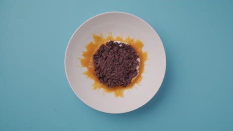 chocolate rice dessert on a plate