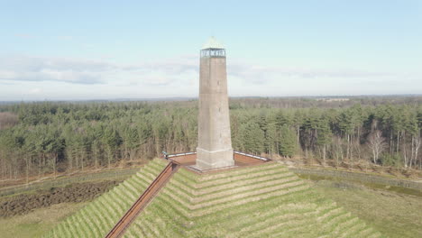 wide jib up of obelisk on top of austerlitz pyramid. the piramide van austerlitz is a monument in woudenberg, the netherlands. it was built in 1804 as a tribute to napoleon bonaparte.