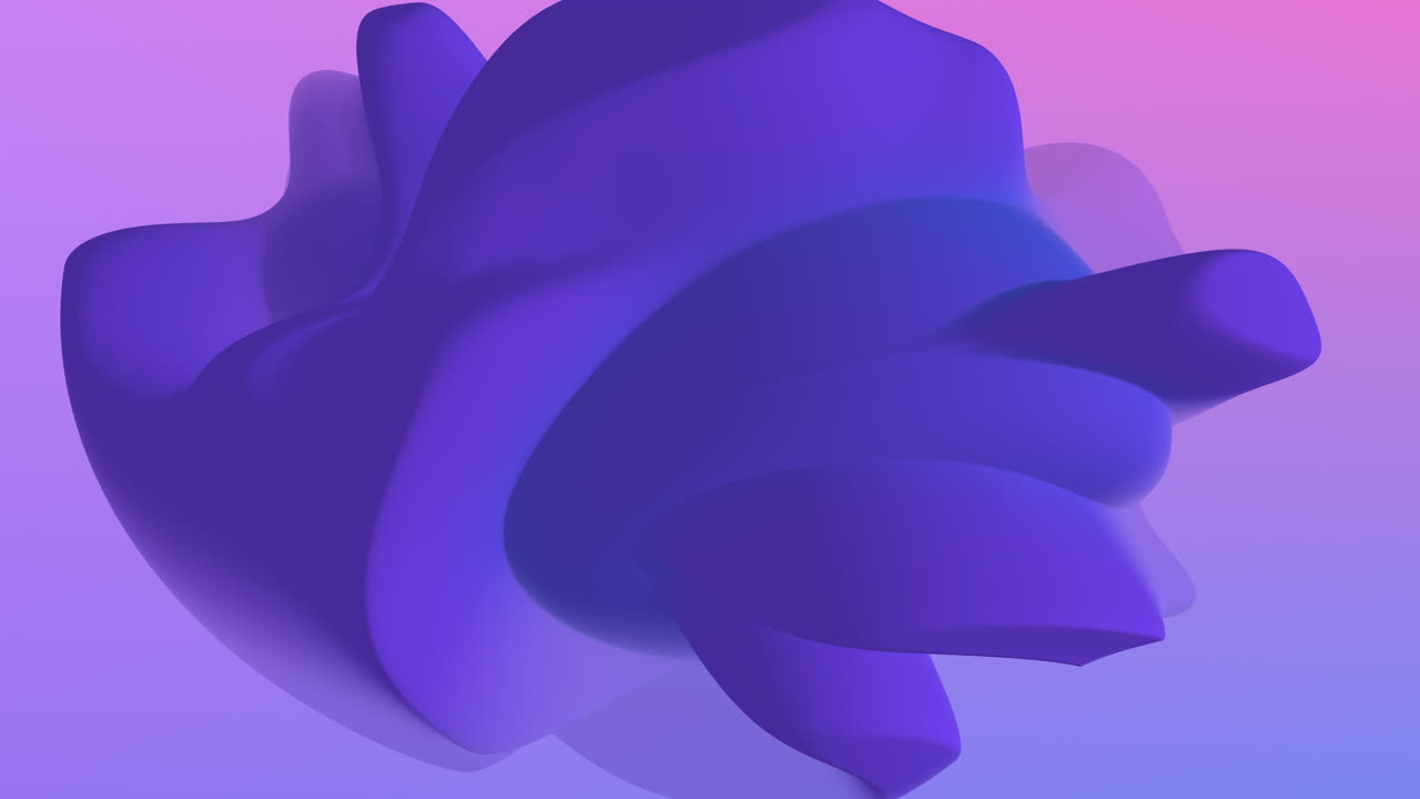 Abstract 3D rendering of a blue curved object with an ambiguous purpose. Its smooth contours and striking color create a visually intriguing form