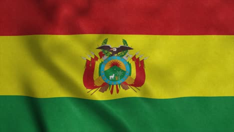 la bandera de bolivia ondeando en el viento. el signo de bolivia animación de bucle sin costura. 4k