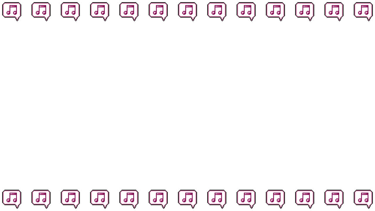 Pixel Art Speech bubble icon Eighth notes Frame Animated Overlay 1080p Transparent 30 fps (1).mov