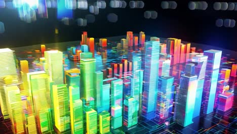 abstract digital cityscape data visualization
