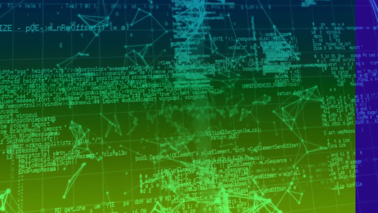 Animation of network of connections over data processing