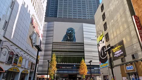 toho cinema with big godzilla in the streets of shinjuku kabukicho