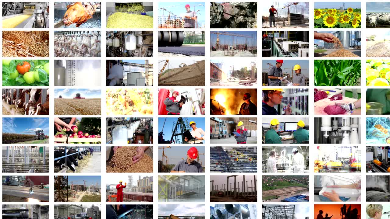 montaje de video en la pared producción industrial