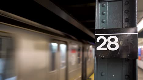 subway passes through new york city station