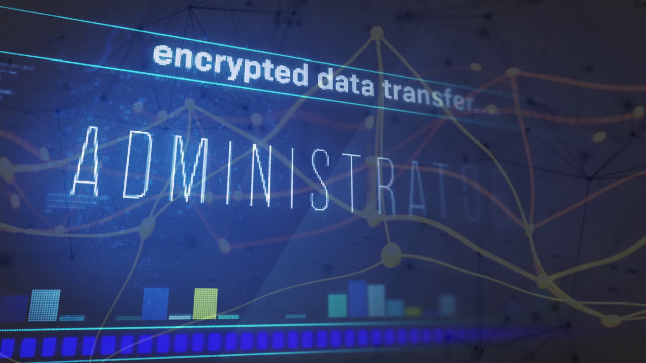 연결 네트워크를 통해 디지털 데이터 처리의 애니메이션