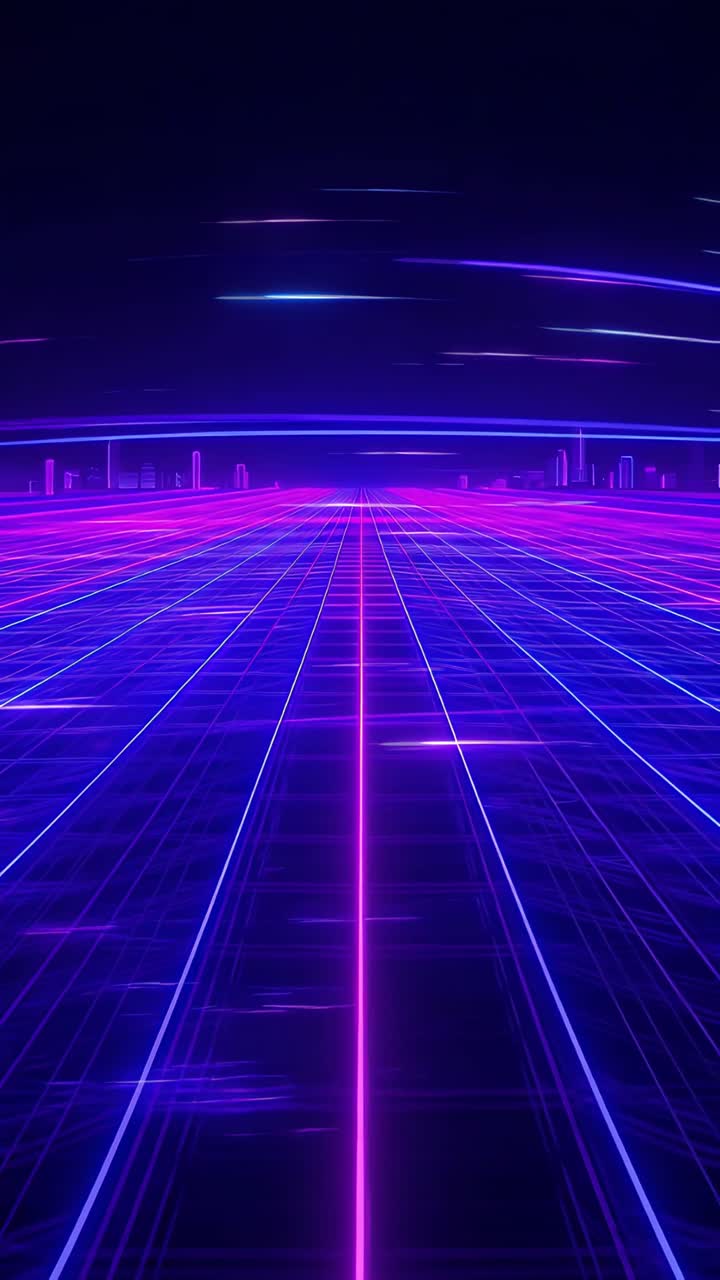 Retro-futuristico Sci-Fi Retrowave Griglia Neon 4K
