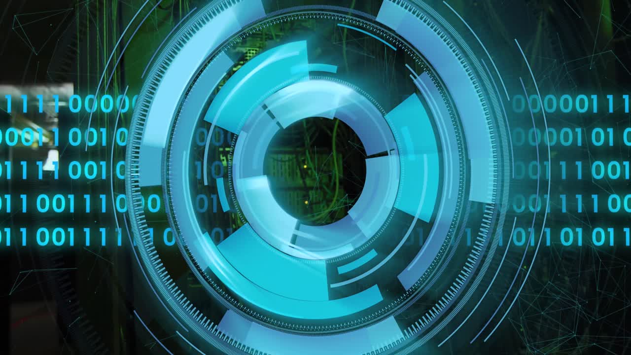 Animation af scope-scanning og databehandling over serverrum