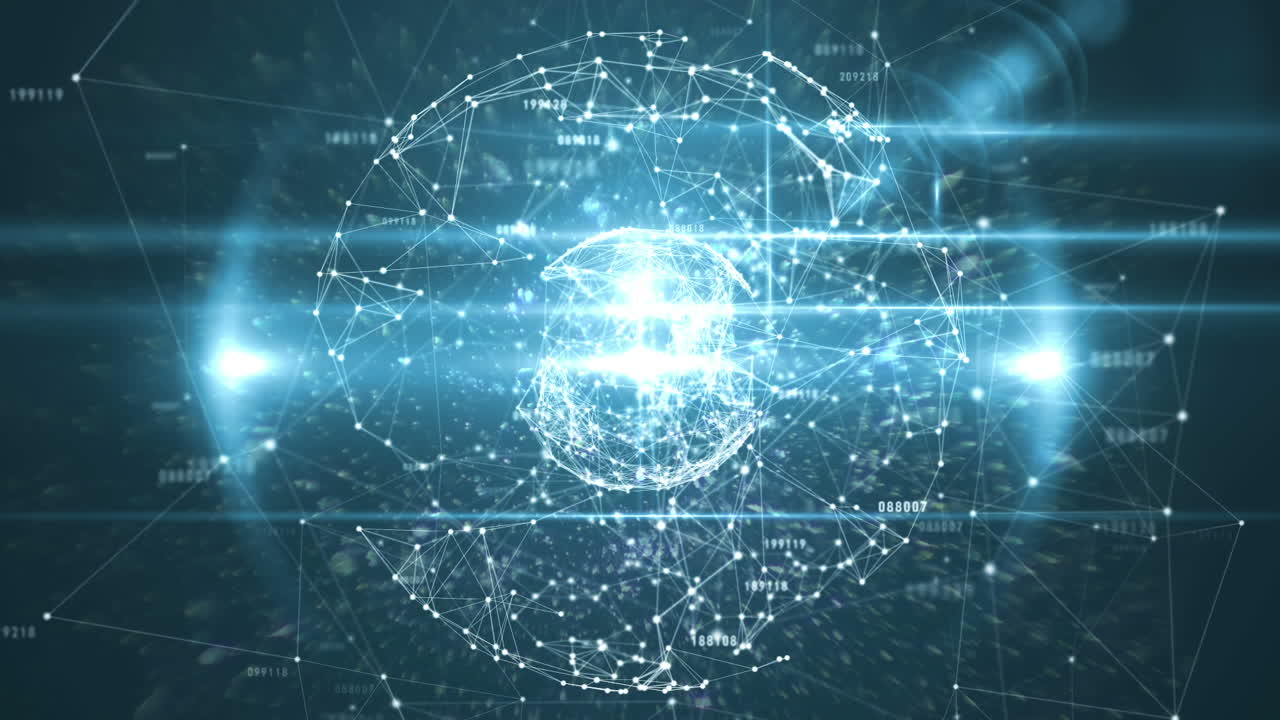 Glowing sphere on black background