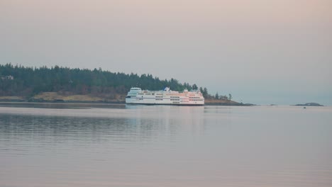 long shot of a ferry near vancouver island