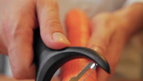 peeling carrots macro shot