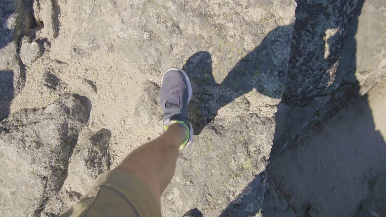 Person Walking Up Stone Steps
