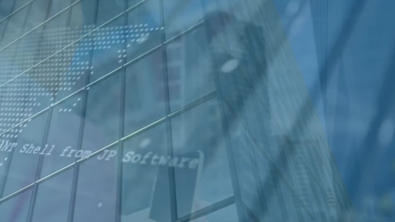 스마트폰을 사용하는 여성에 대한 데이터 처리의 애니메이션