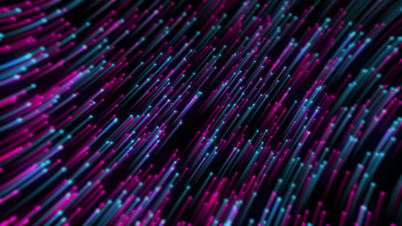 Abstract Digital Lines Flowing in Pink and Blue