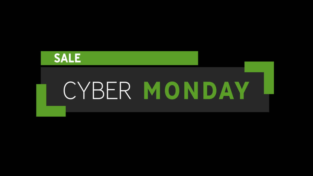 cinta gris con texto de cyber monday contra la pantalla verde