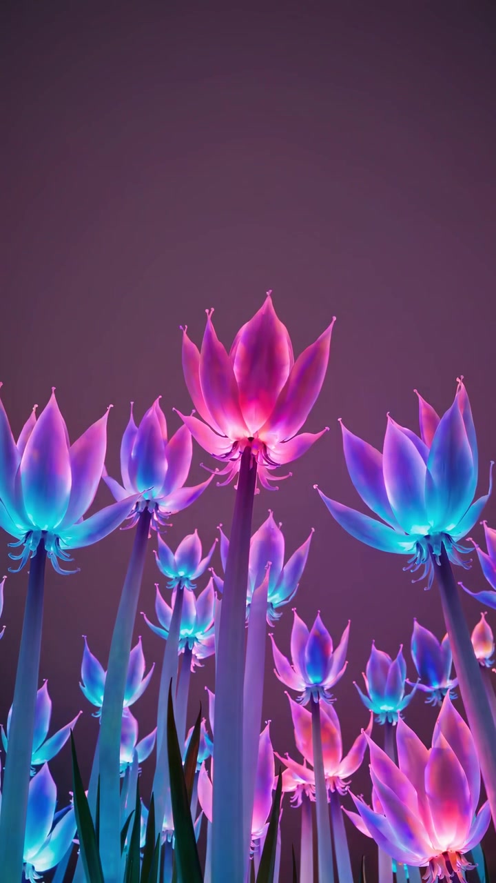 Glowing Artificial Lotus Flowers Changing Colors