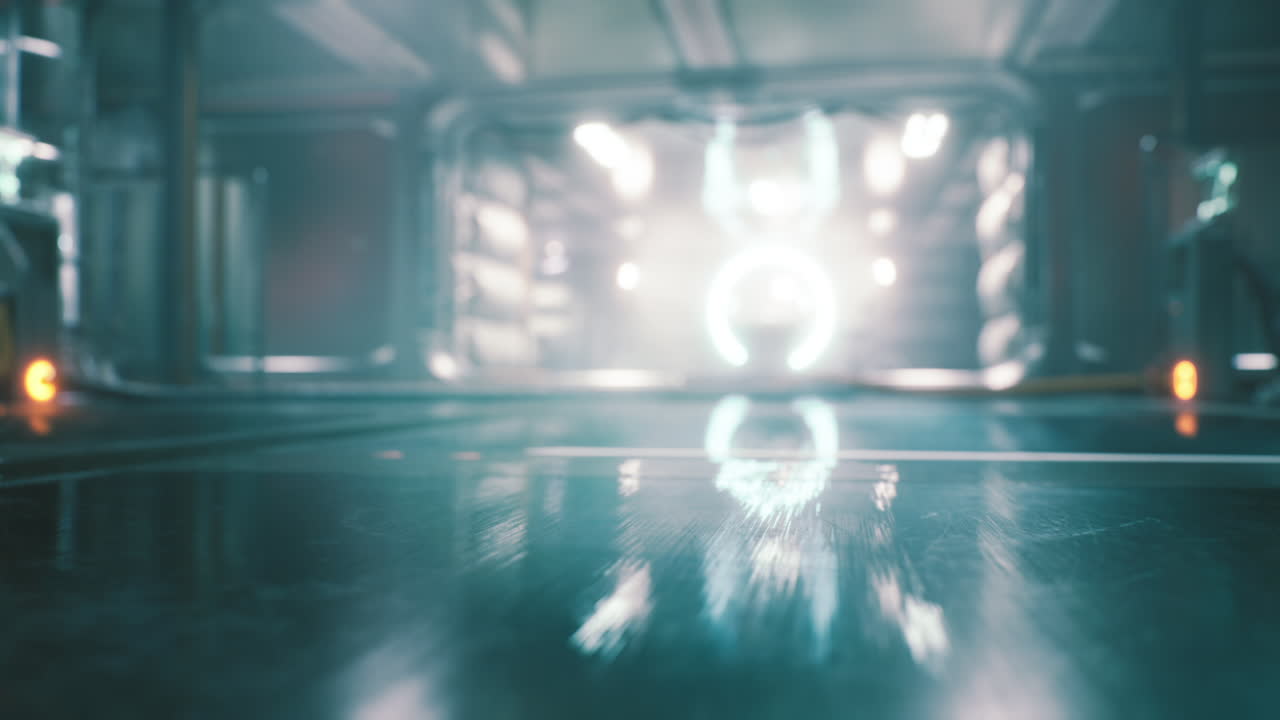 공상과학 우주선 복도