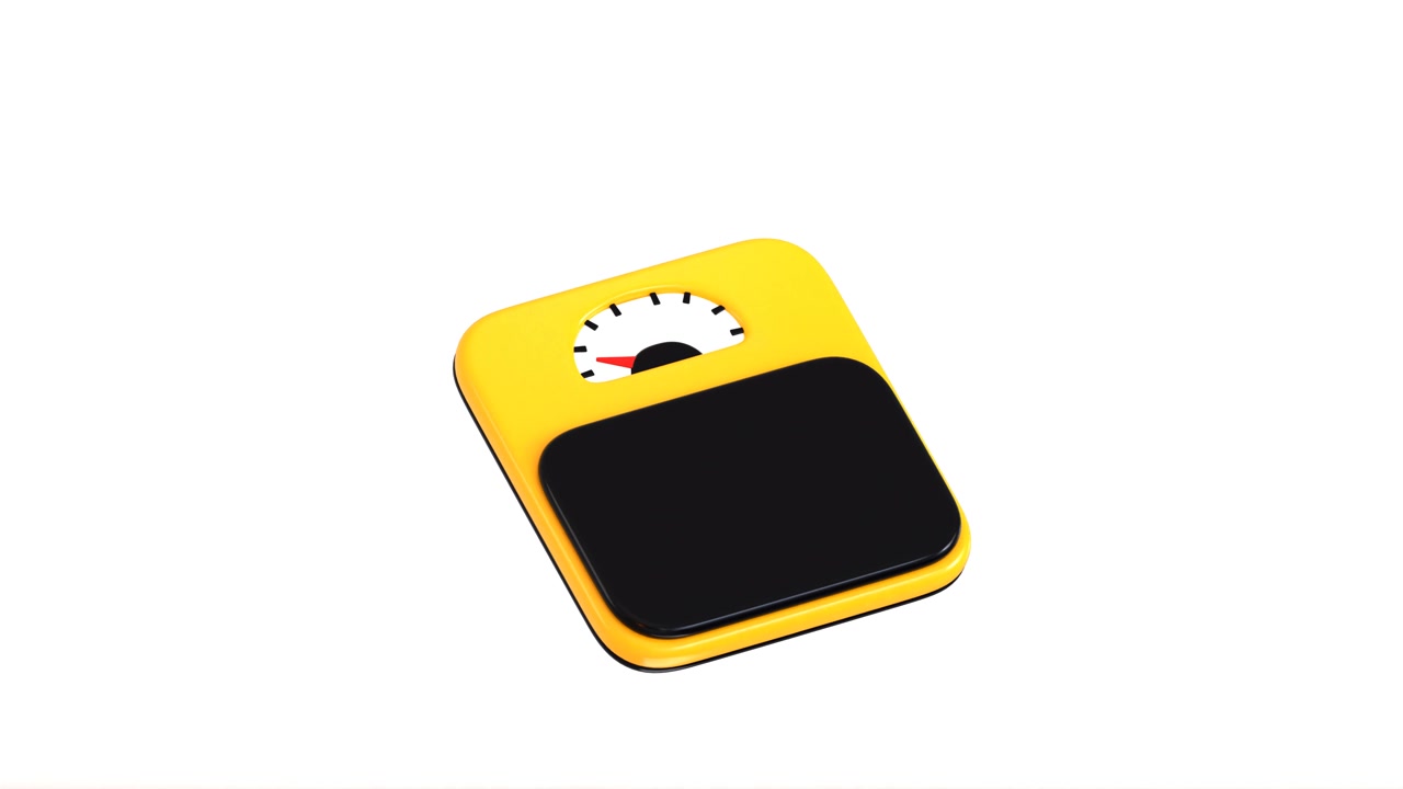 Yellow Bathroom Scale Isolated on White Background