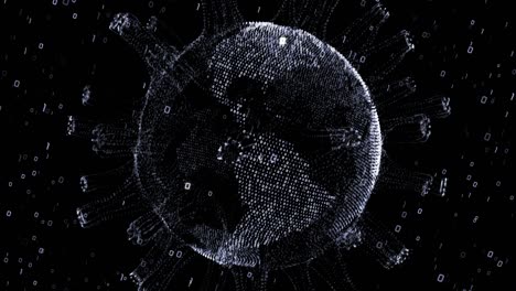 abstract motion graphics - spinning digital Earth as a virus (loop)