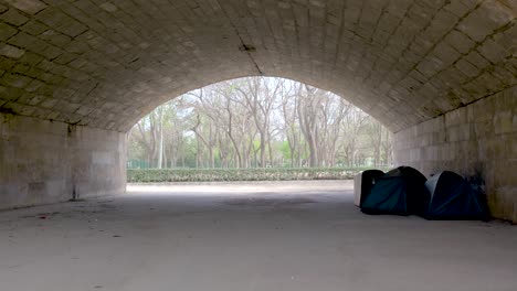 archway tunnel overlooking a park
