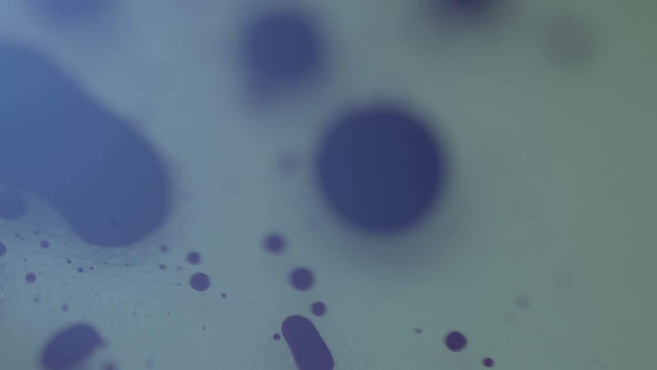 macro disparo de burbujas redondas de colores en solución líquida