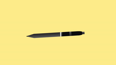 Animation-of-moving-pen-over-yellow-background