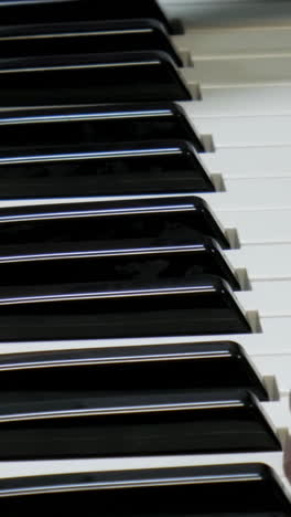 close-up of piano keys