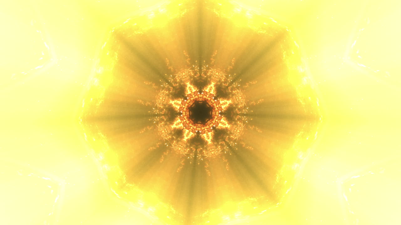 Abstract rossette-like kaleidoscope animated pattern