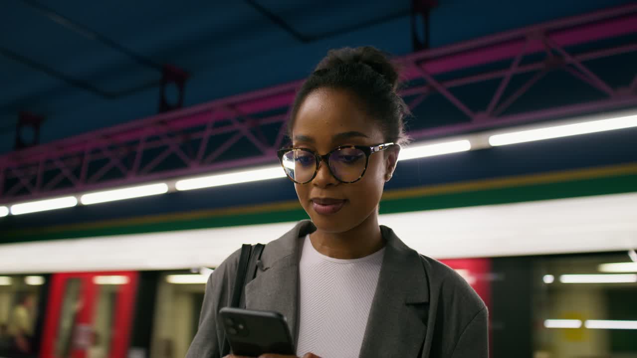 Young Professional on a Subway Platform