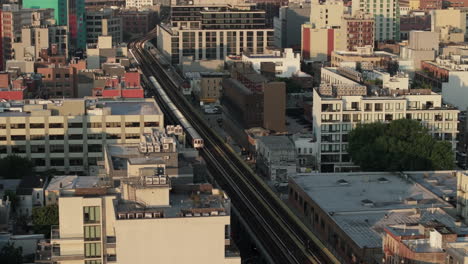 aerial view of the subway in queens