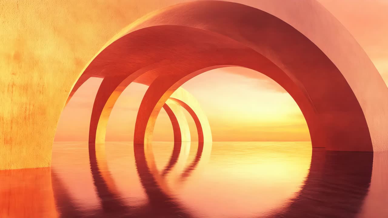 Sunset Over Water Archway