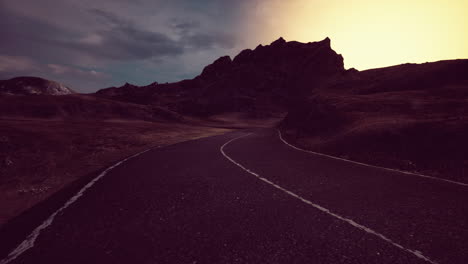 colorful highway landscape by the sea