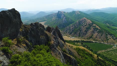 mountainous landscape with vineyards